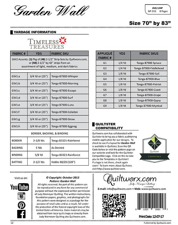 Garden Wall - Quilt Pattern