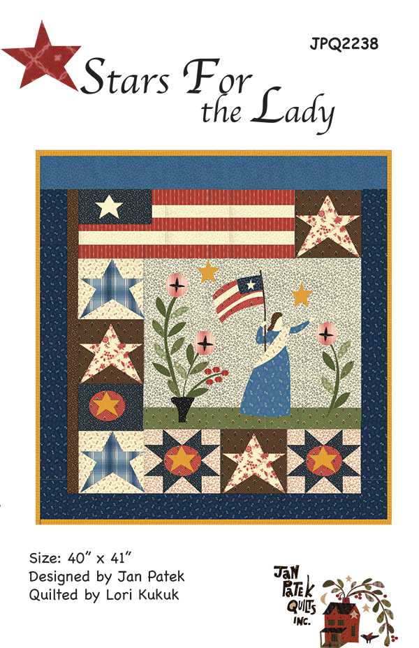 Stars For the Lady - Quilt Pattern, zoomed in. Select this picture to zoom back out.