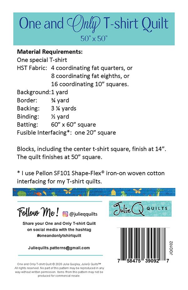 One and Only T-shirt - Quilt Pattern
