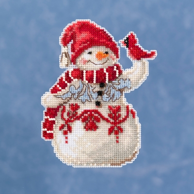 Snowman With Cardinal - Jim Shore - Cross Stitch Kit