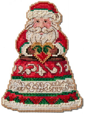 Santa Holding Heart - Christmas Beaded Cross Stitch Kit