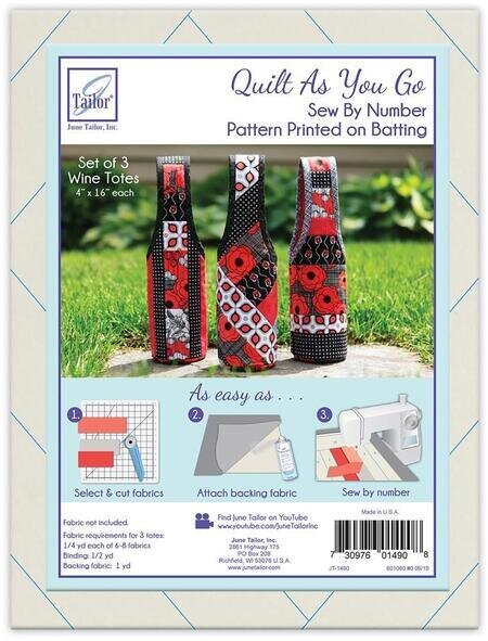 Wine Tote 3-pack - Quilt As You Go Kit