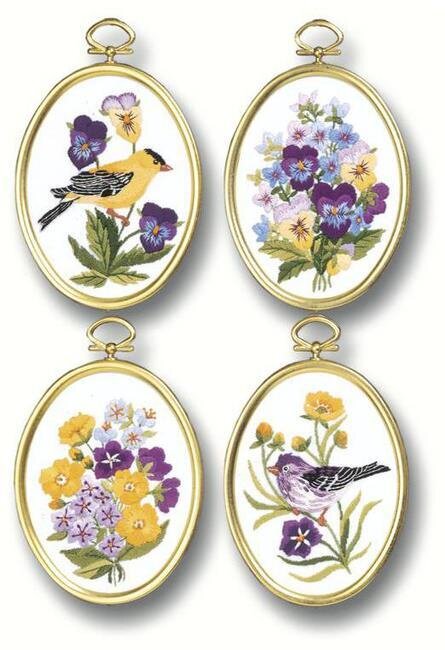 Wildflowers And Finches (4) - Embroidery Kit