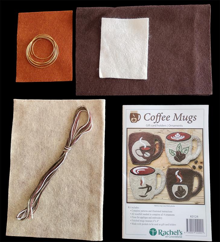Ornament Coffee Mugs 4ct - Felt Applique Kit