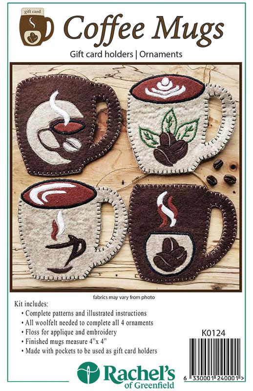 Ornament Coffee Mugs 4ct - Felt Applique Kit