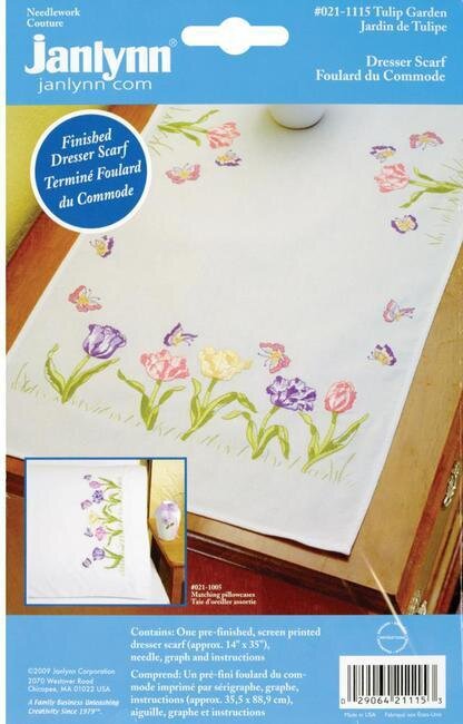Tulip Garden Dresser Scarf - Embroidery Kit