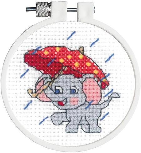 Rainy Day Elephant - Cross Stitch Kit