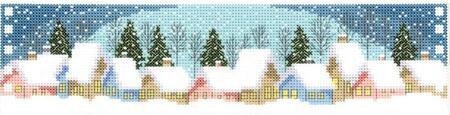 Winter Village Candle Corset - Christmas Cross Stitch Kit