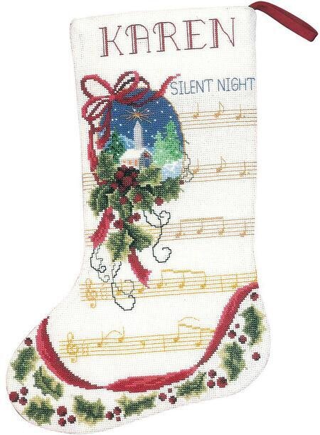 Silent Night Christmas Stocking - Cross Stitch Kit