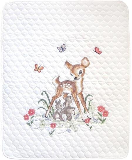 Baby Deer Crib Quilt - Stamped Cross Stitch Kit