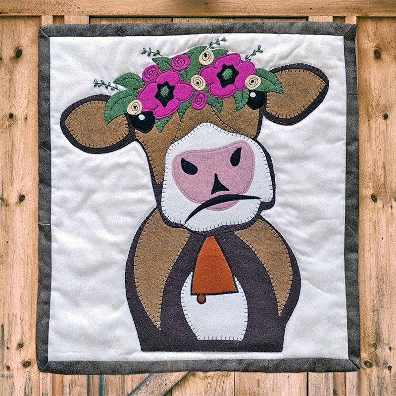 Wall Quilt Brown Cow 13" x 15" - Quilt Kit