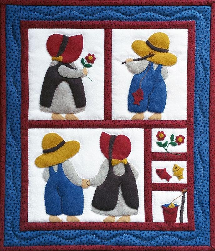 Sue and Sam - Wall Quilt Kit, different perspective #1, zoomed in. Select this picture to zoom back out.