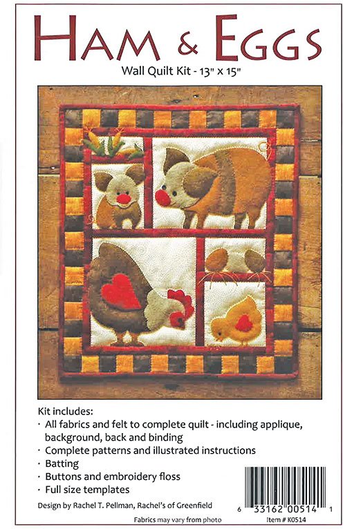 Ham And Eggs - Wall Quilt Kits, zoomed in. Select this picture to zoom back out.