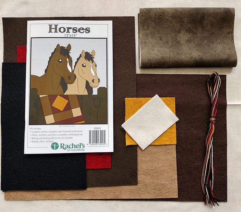 Wall Quilt Horses 13" x 15" - Quilt Kit