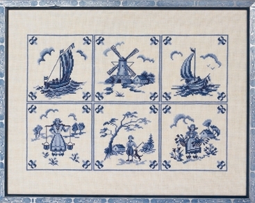 Blue Dutch Tiles - Cross Stitch Kit