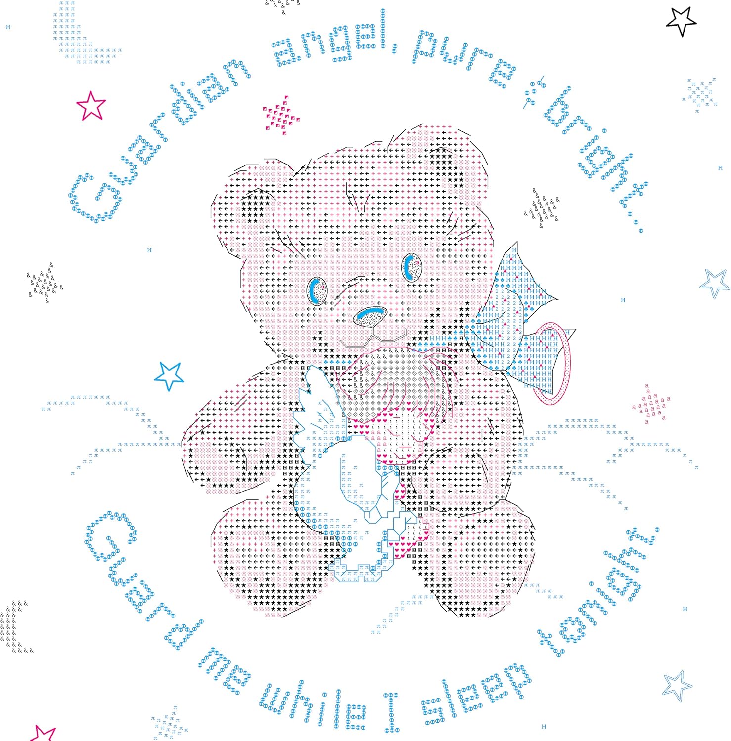 Cuddly Bear - Cross Stitch Kit, different perspective #1, zoomed in. Select this picture to zoom back out.
