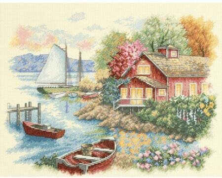 Peaceful Lake House - Cross Stitch Kit