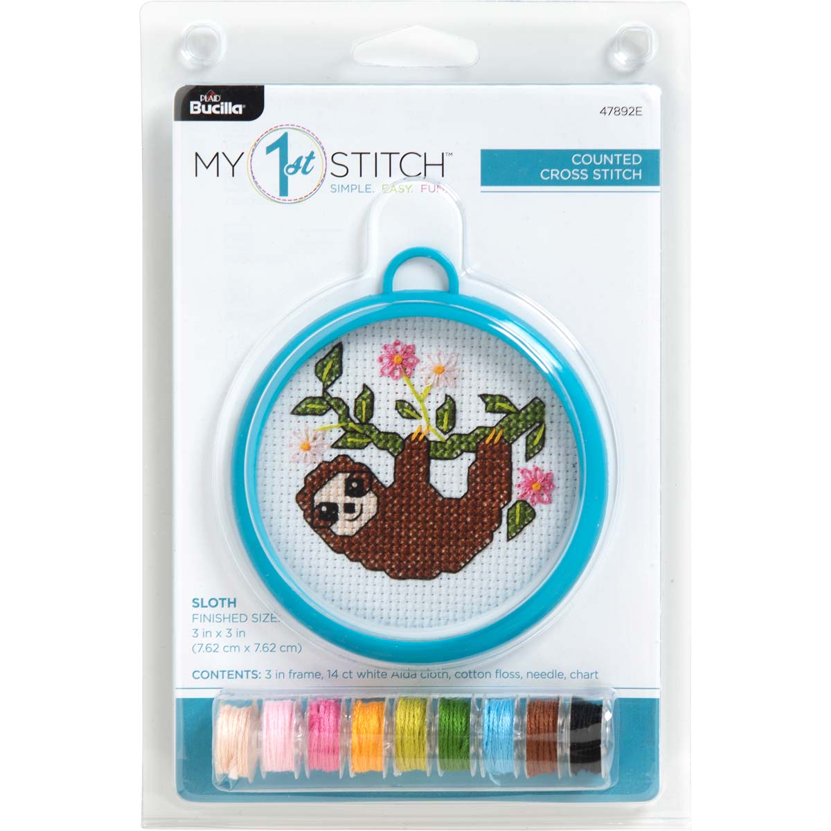 Sloth Beginner Mini - Counted Cross Stitch Kit