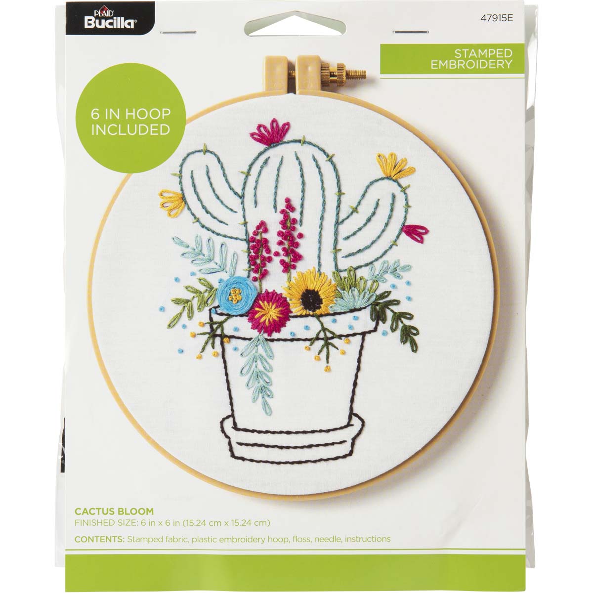 Cactus Bloom - Stamped Embroidery Kit