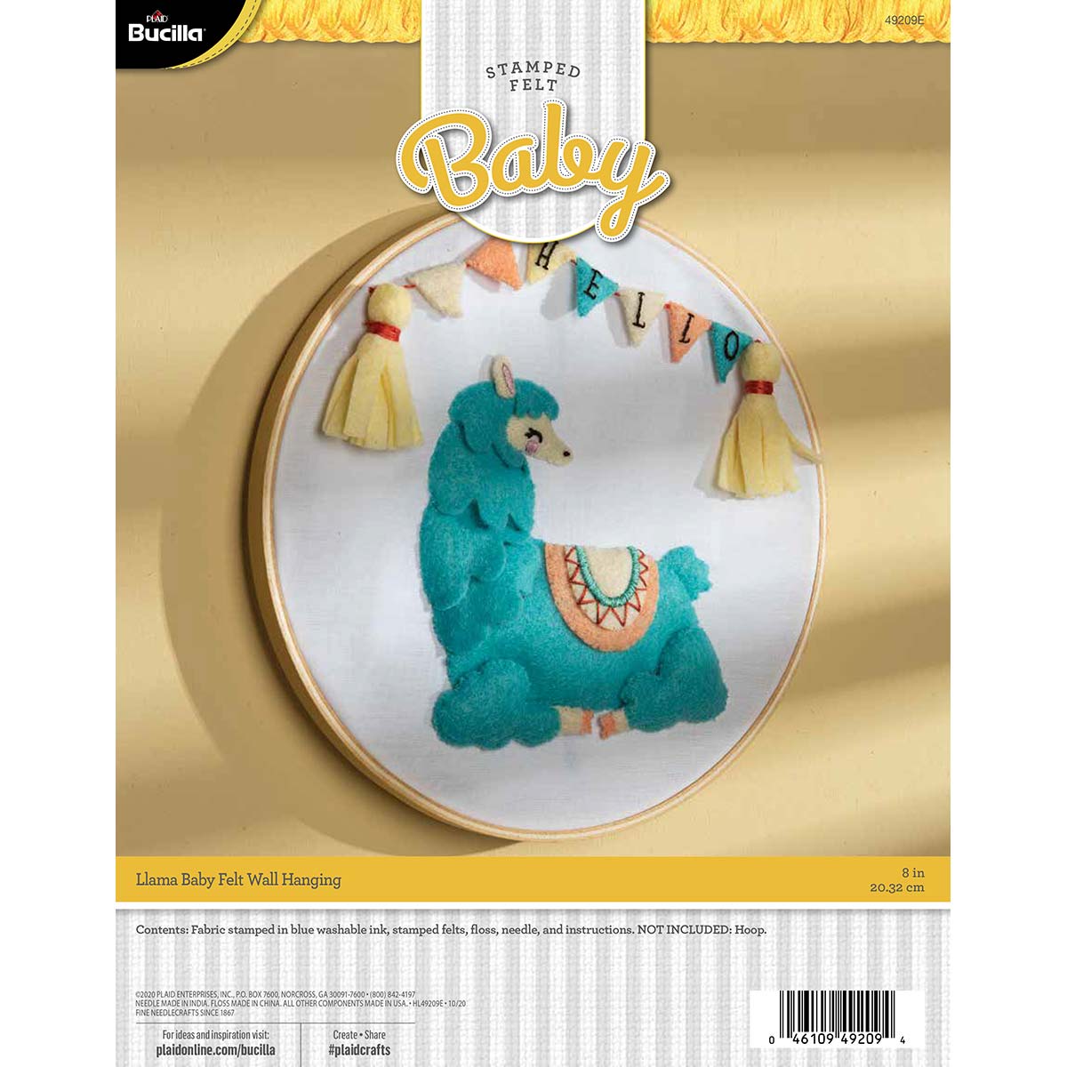 Llama Baby - Crib Wall Hanging - Felt Applique Kit