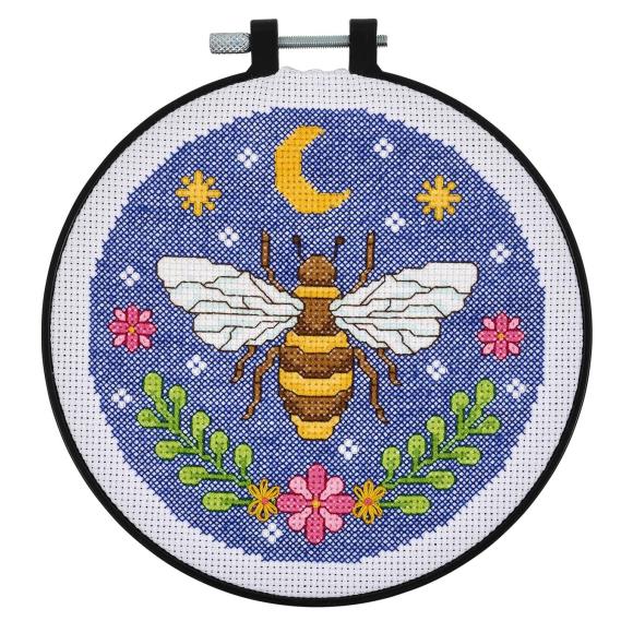 Mindful Expressive Bee 6" Round - Cross Stitch Kit