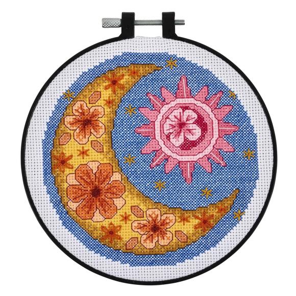 Mindful Celestial Harmony 6" Round - Cross Stitch Kit
