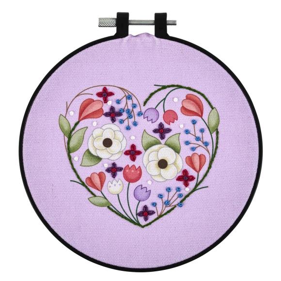 Mindful Peaceful Floral 6" Round - Cross Stitch Kit