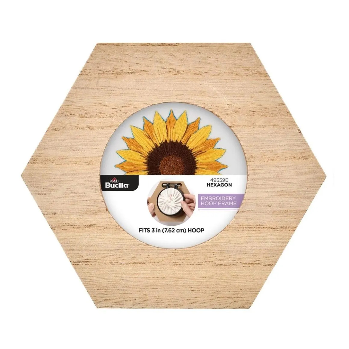 3" Wood Hexagon Hoop Frame