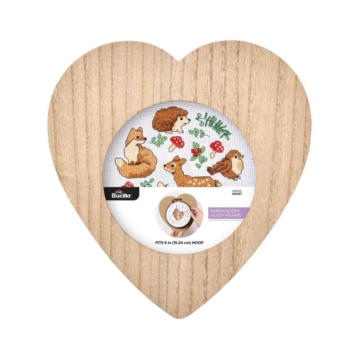 6" Wood Heart Hoop Frame