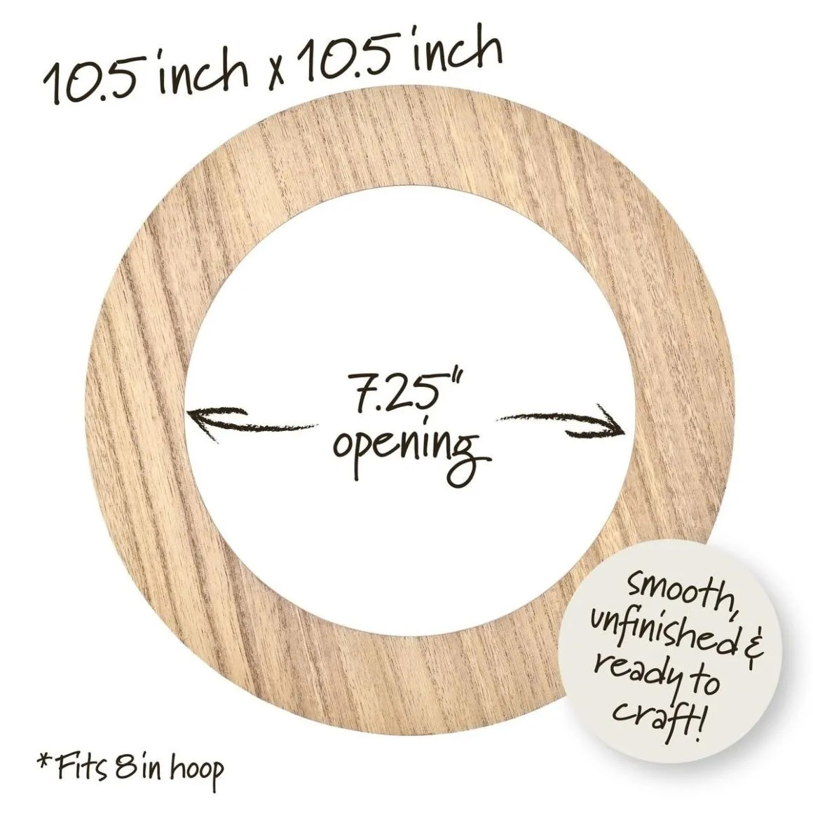 8" Wood Circle Hoop Frame