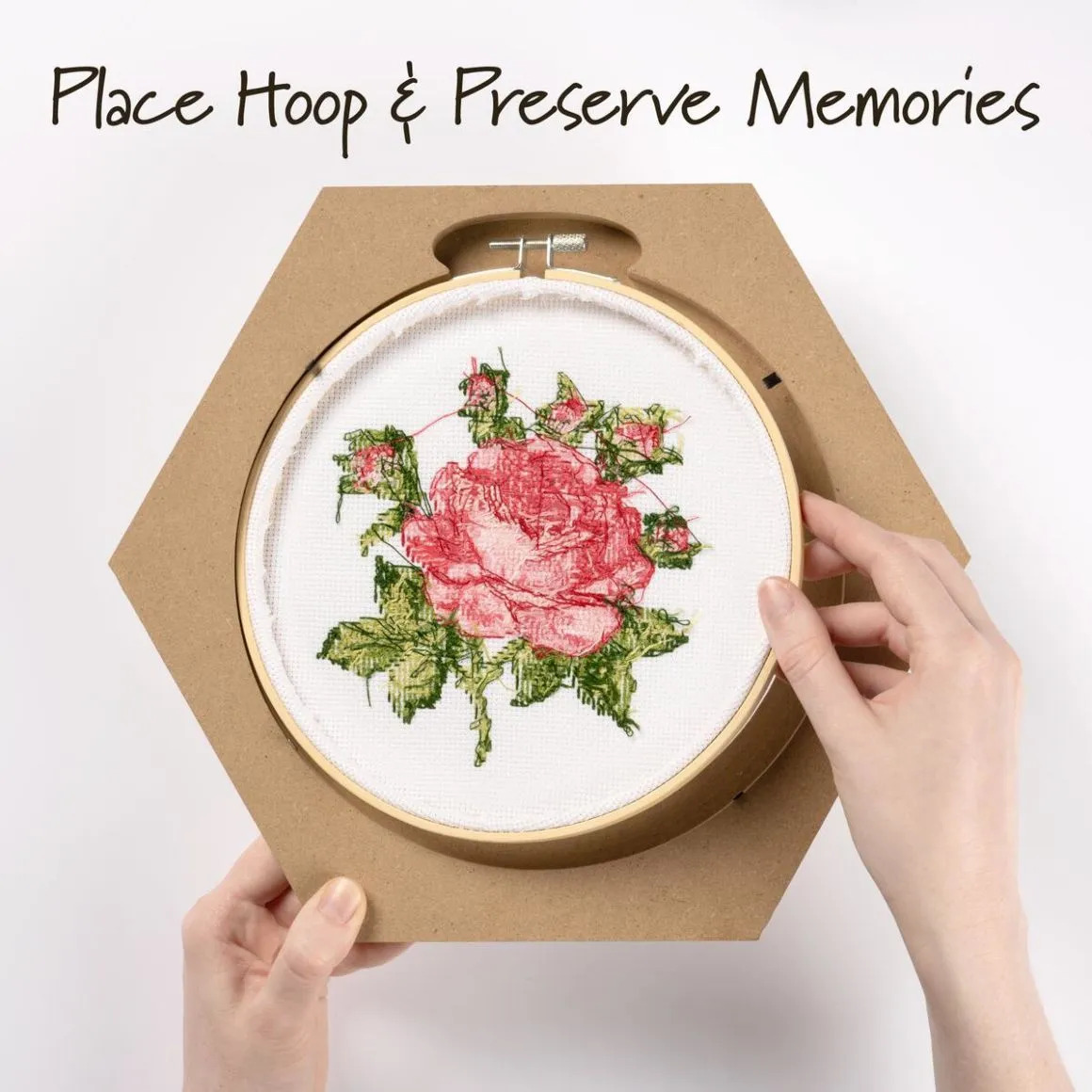 8" Wood Hexagon Hoop Frame