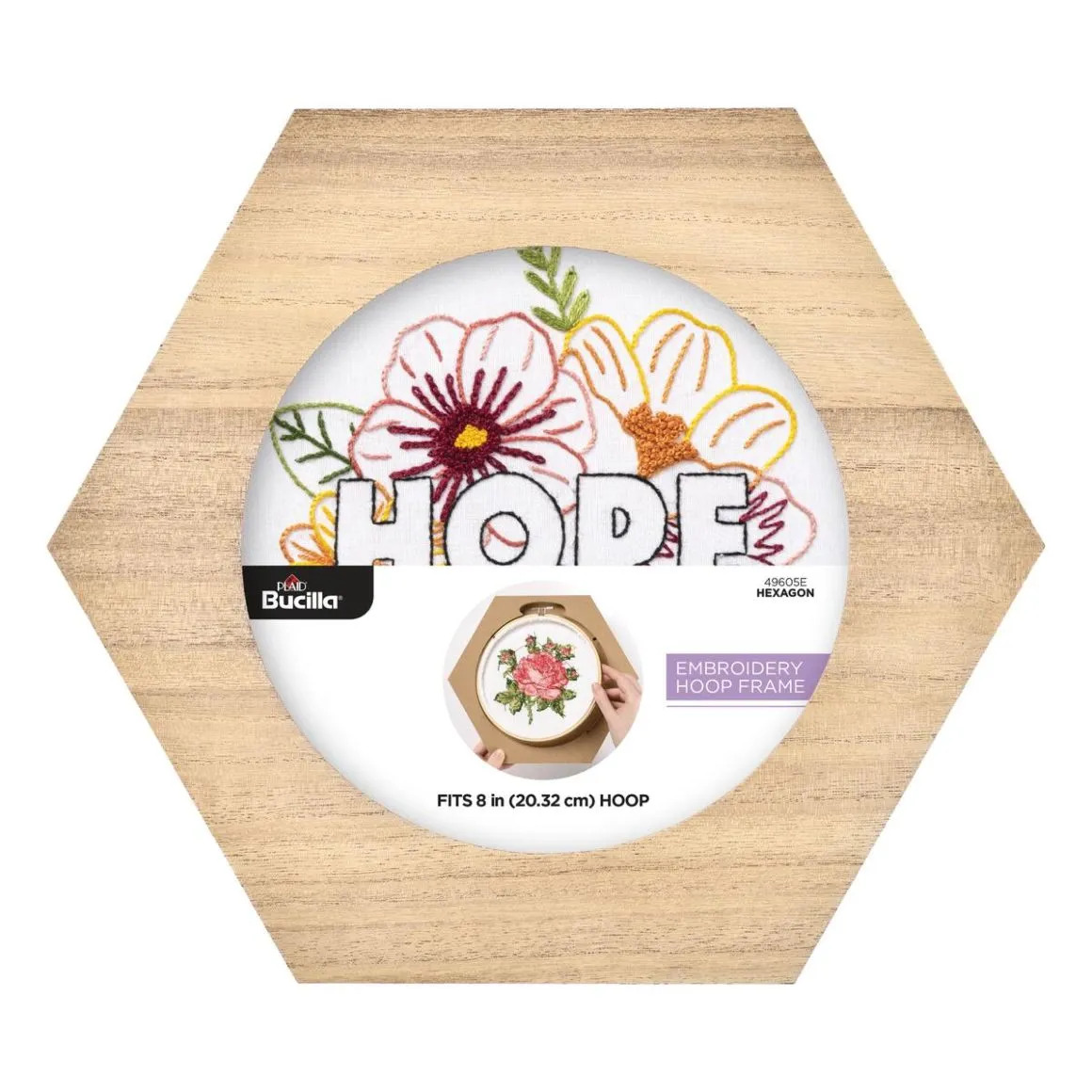 8" Wood Hexagon Hoop Frame