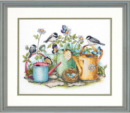 Watering Cans - Stamped Cross Stitch Kit