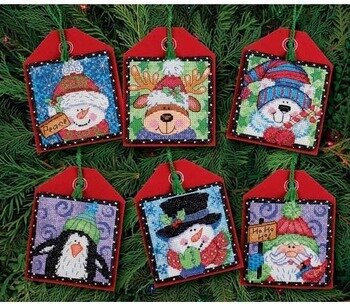 Christmas Pals Ornaments, Set of 6 - Cross Stitch Kit