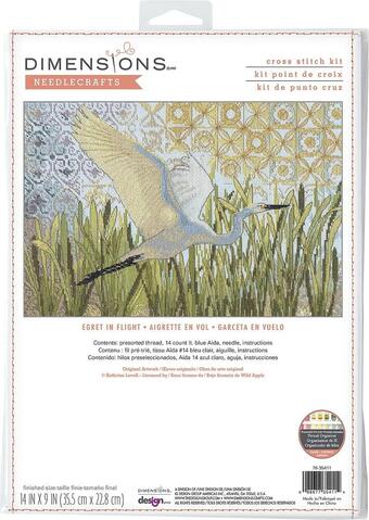 Egret In Flight - Cross Stitch Kit
