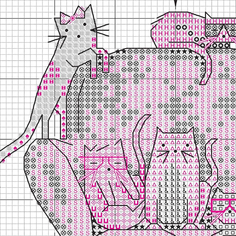 Playful Cats - Counted Cross Stitch Kit