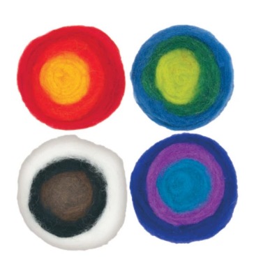 Multi-Color Wool Roving Rolls - Needle Felting Wool, zoomed in. Select this picture to zoom back out.