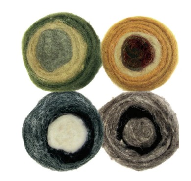 Multi-Color Earthtone Roving Rolls - Needle Felting Wool, zoomed in. Select this picture to zoom back out.