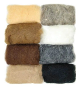 Earthtone Roving Value Pack - Needle Felting Wool, zoomed in. Select this picture to zoom back out.