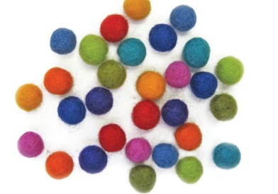 1cm Wool Embellishment Balls - Needle Felting 30 ct., zoomed in. Select this picture to zoom back out.