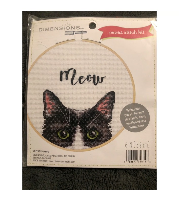 Meow - 6" Round - Cross Stitch Kit