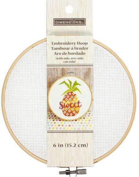 Dimensions Wood Embroidery Hoop with White Aida 6"