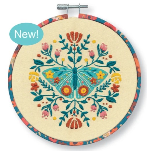 Moth - Embroidery Kit, zoomed in. Select this picture to zoom back out.