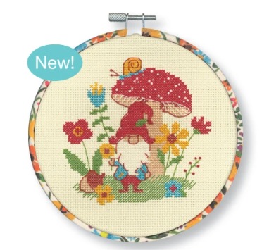Gnome - Cross Stitch Kit, zoomed in. Select this picture to zoom back out.