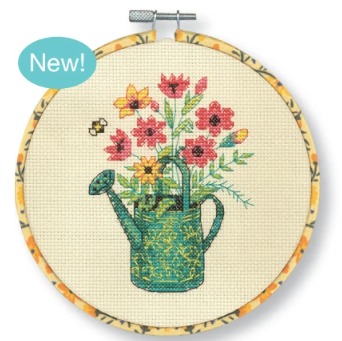 Watering Can - Cross Stitch Kit, zoomed in. Select this picture to zoom back out.