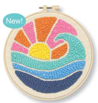 Round Waves - Punch Needle Kit, zoomed in. Select this picture to zoom back out.