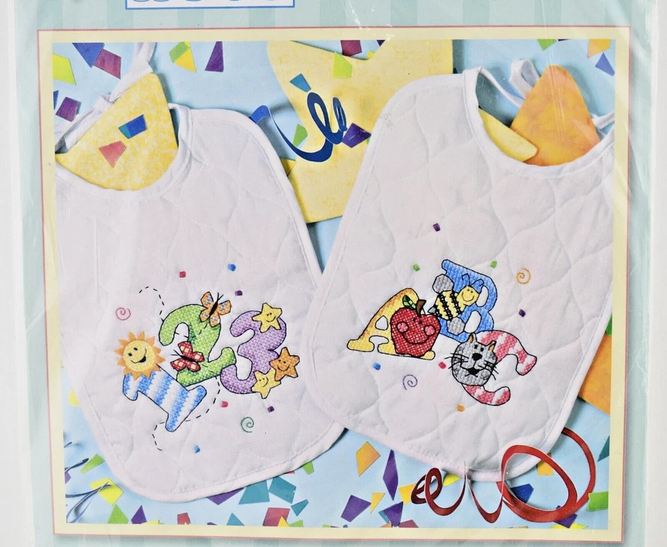 Baby ABC Bibs - Stamped Cross Stitch Kit