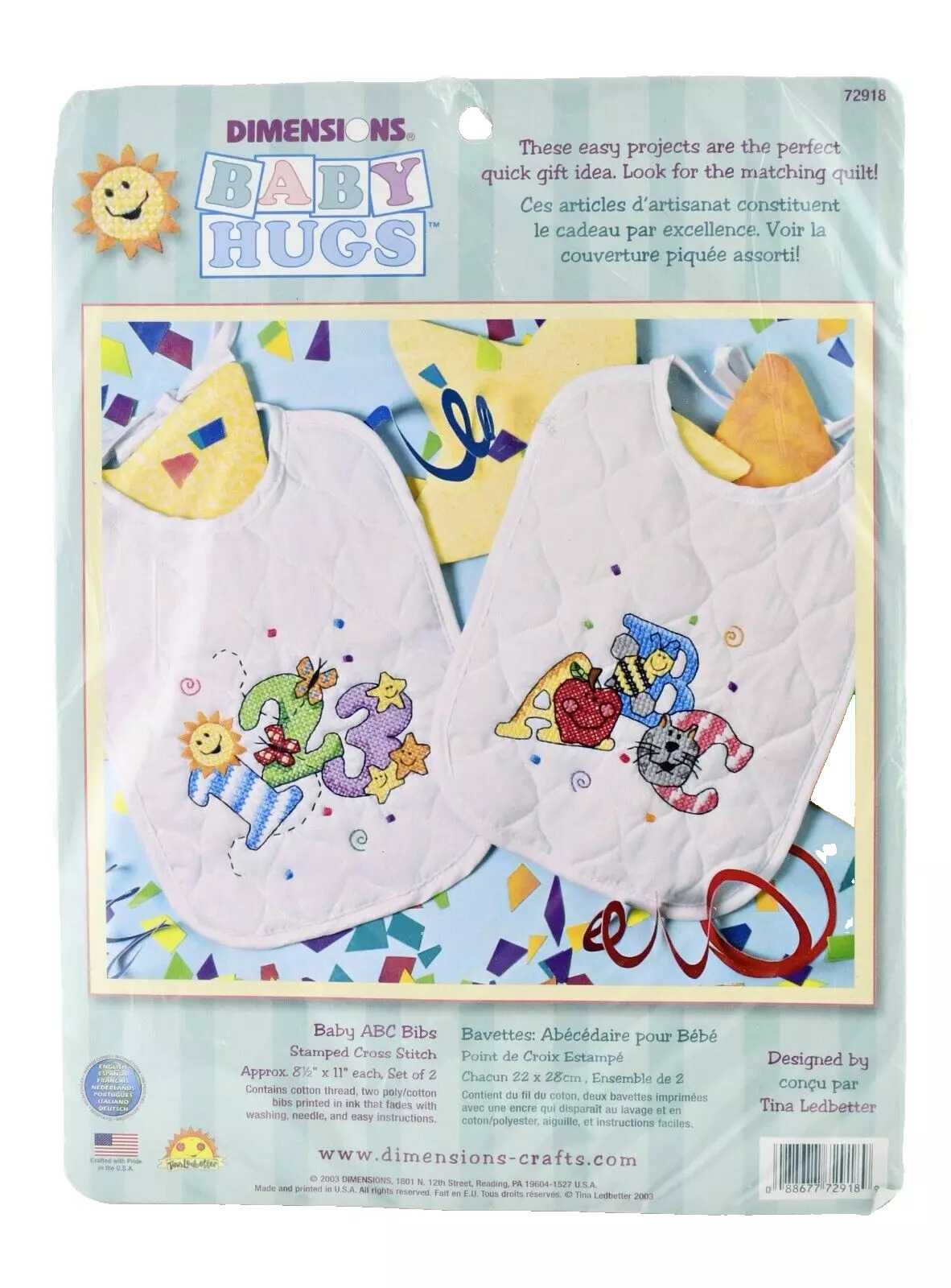 Baby ABC Bibs - Stamped Cross Stitch Kit