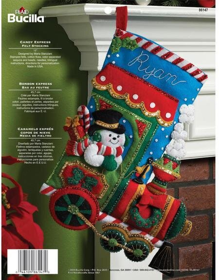 Candy Express Christmas Stocking - Felt Applique Kit