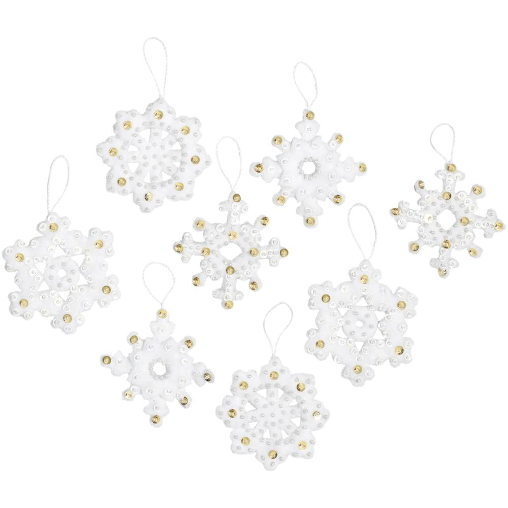 Elegant Snowflakes - Christmas Ornaments Felt Applique Kit